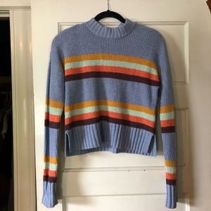 Multi-Colored Mock-neck Sweater